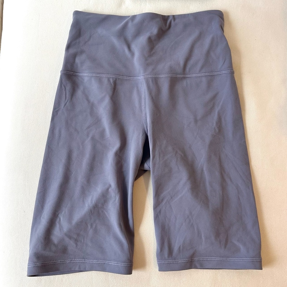 Athleta gray/purple super high rise elation biker short XS